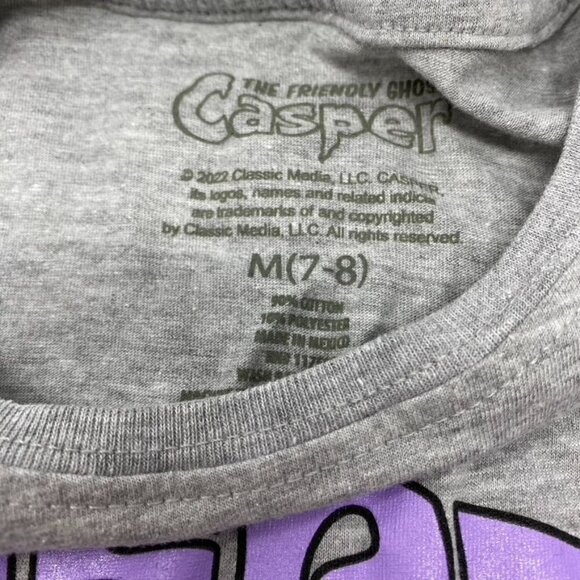 Girls' Casper the Friendly Ghost Halloween Short Sleeve Graphic T-Shirt Heather - Picture 7 of 7